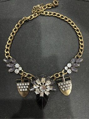Gold-Tone Crystal Floral Statement Necklace - Gold